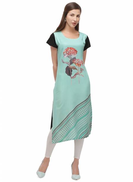Blue Colour And White Colour RYN New Designer Daily Wear Rayon Women Kurti Collection RYN-VT2378